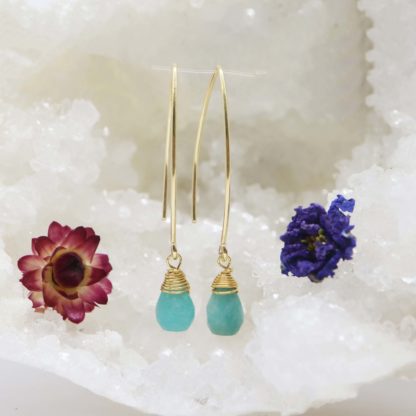 Boucles d'oreilles longues or jaune
