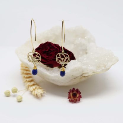 boucles d'oreilles or jaune vague