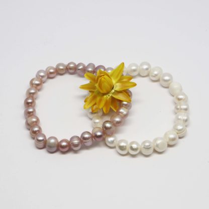 bracelet élastique perles de culture