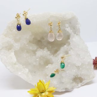 boucles d'oreilles puces or jaune