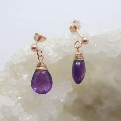 boucles d'oreilles puces or rose