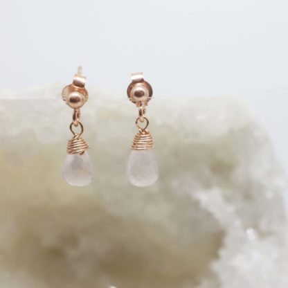 boucles d'oreilles puces or rose