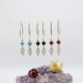 boucles d'oreilles feuille or jaune