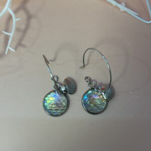 Boucles d'oreilles sirène holographiques