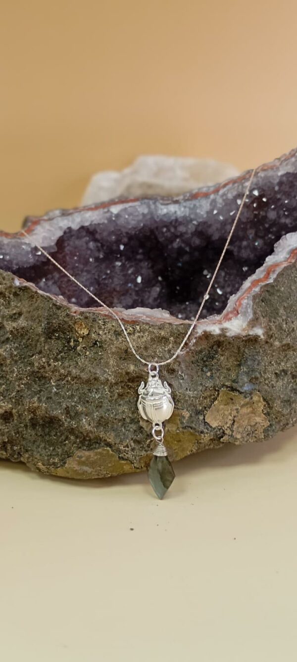Collier Scarabée - Argent et pierre naturelle – Image 4
