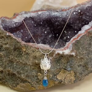 Collier Scarabée - Argent et pierre naturelle