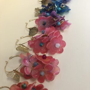 Boucles d'oreilles fleurs - acier inoxydable plaqué or