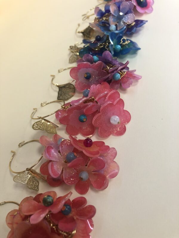 Boucles d'oreilles fleurs - acier inoxydable plaqué or