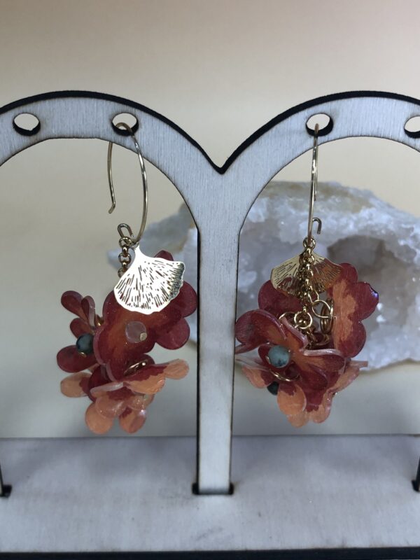 Boucles d'oreilles fleurs - acier inoxydable plaqué or – Image 10