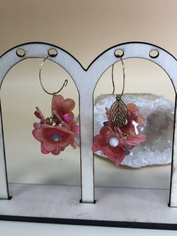 Boucles d'oreilles fleurs - acier inoxydable plaqué or – Image 9