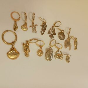 Boucles d'oreilles Coquillages et crustacés - acier inoxydable plaqué or