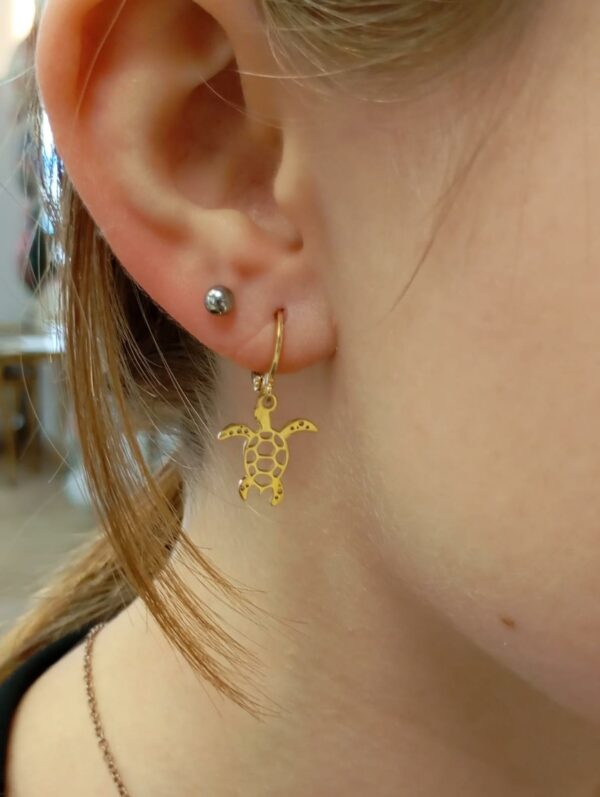 Boucles d'oreilles Coquillages et crustacés - acier inoxydable plaqué or – Image 6