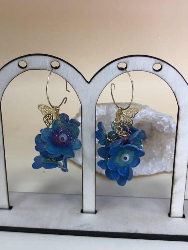 Boucles d'oreilles fleurs - acier inoxydable plaqué or – Image 5