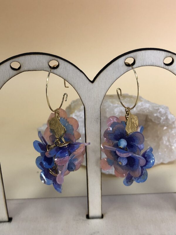 Boucles d'oreilles fleurs - acier inoxydable plaqué or – Image 4