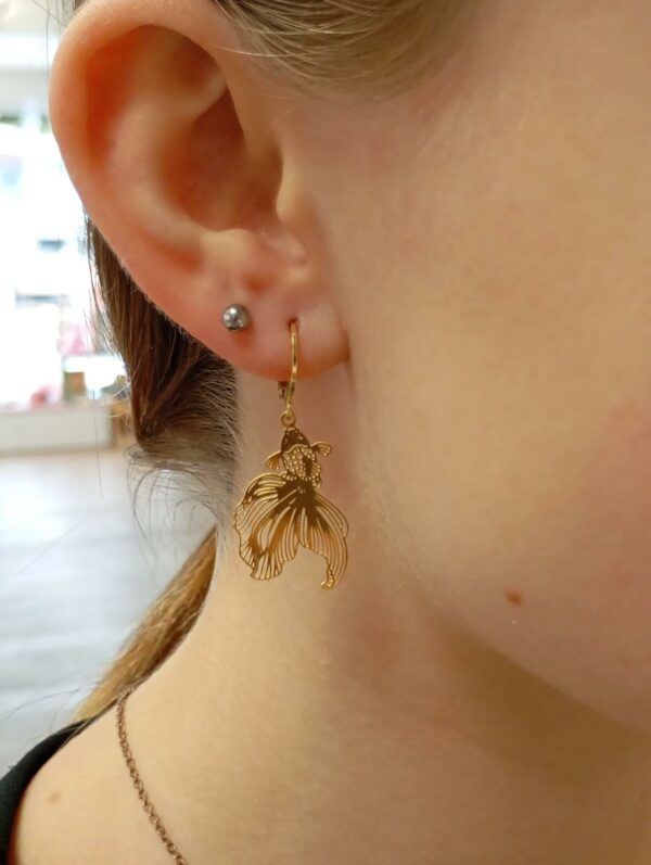 Boucles d'oreilles Coquillages et crustacés - acier inoxydable plaqué or – Image 8